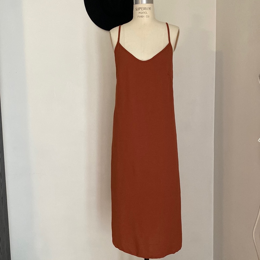 Show Me Your MuMu Terracotta Slip Dress